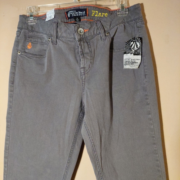 Volcom Easy Rider stretch Flare leg gray denim jeans. Size 13 - Picture 3 of 15